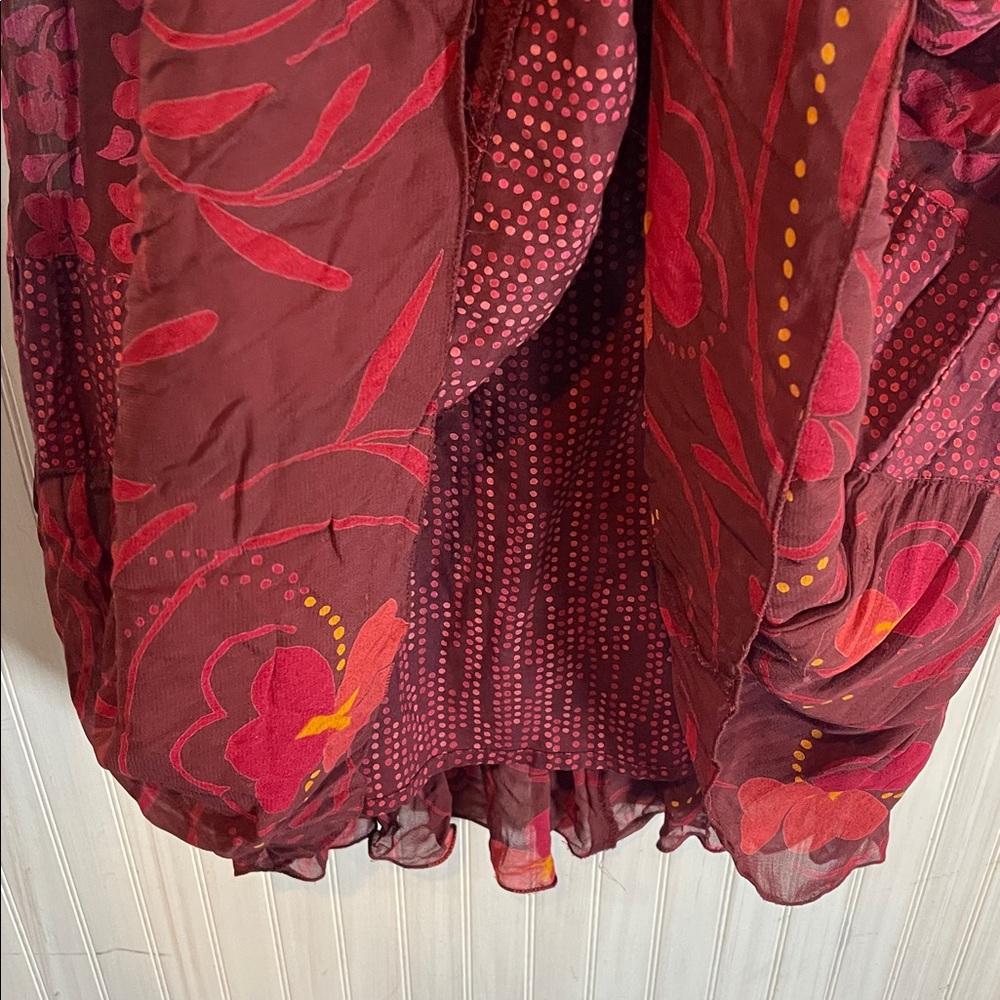GUDRUN SJODEN TIERED MAXI FLORAL DRESS SMALL - Picture 7 of 8